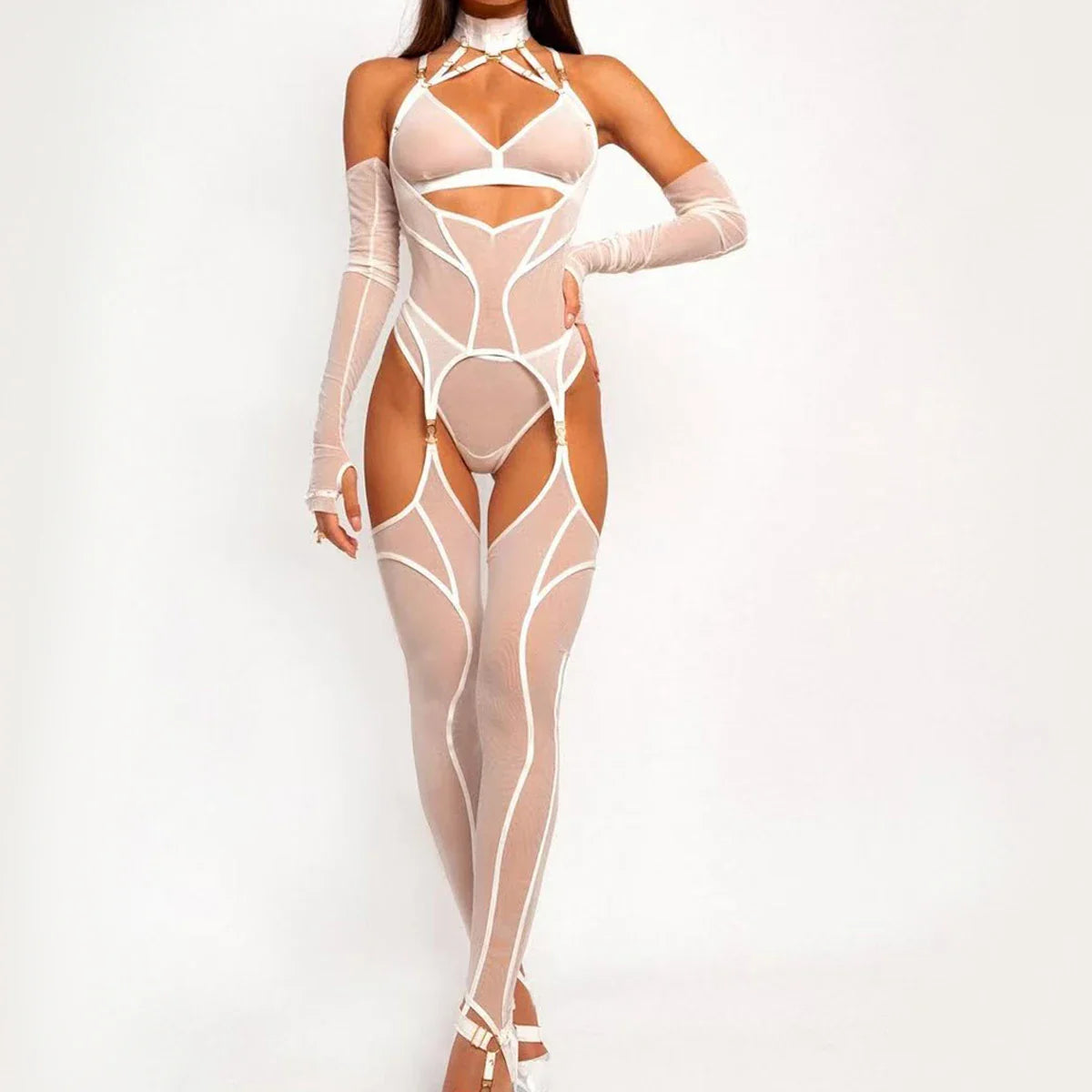 White Sheer Daring Teddies