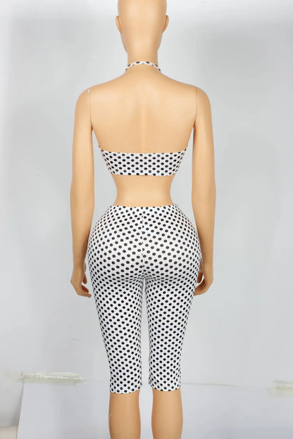 Polka Dot Print Shorts Set