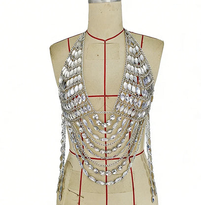 Festival Silver Rhinestone Body Jewelry