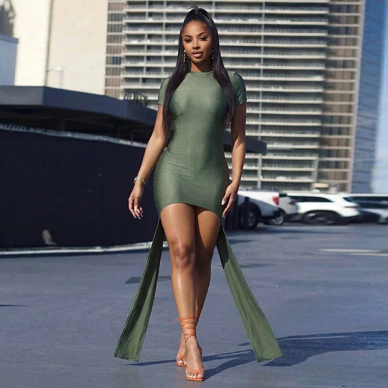Sexy Hollow Out Ruched Mini Dress