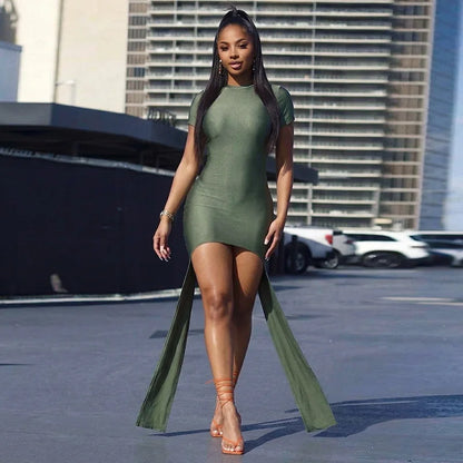 Sexy Hollow Out Ruched Mini Dress