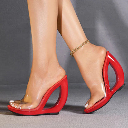 Transparent Open Toe Hollow Heels Sandals