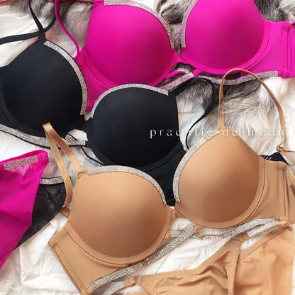 Alluring Classic Rhinestone Bra Set