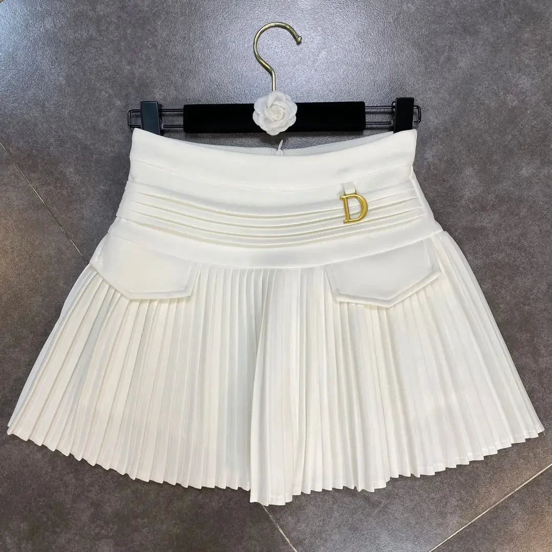 Flowy Pleated Ruffle Mini Skirt