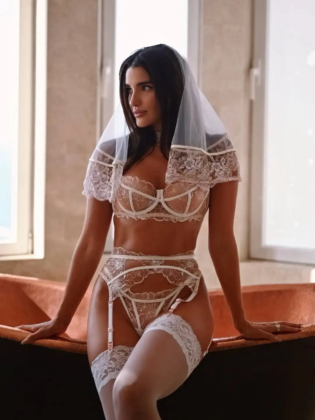Sheer Floral Embroidered Lingerie
