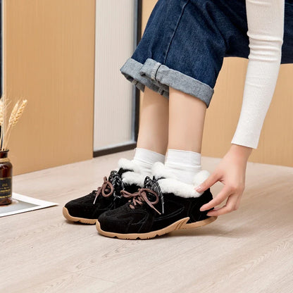 Winter Velvet Fur Flat Sneakers