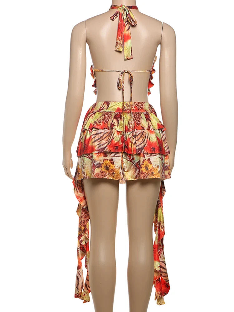 Golden Ember Mini Dress