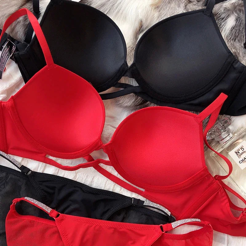 Alluring Classic Rhinestone Bra Set