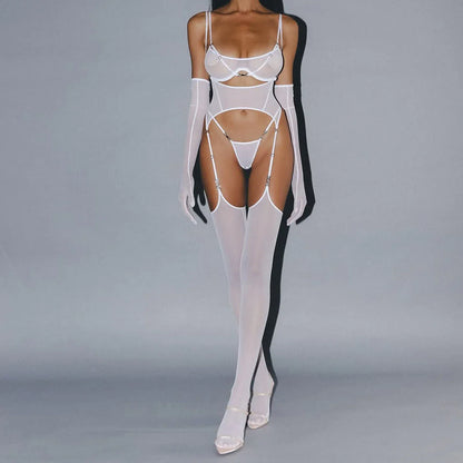 Seductive See-Through Belt Thong Lingerie