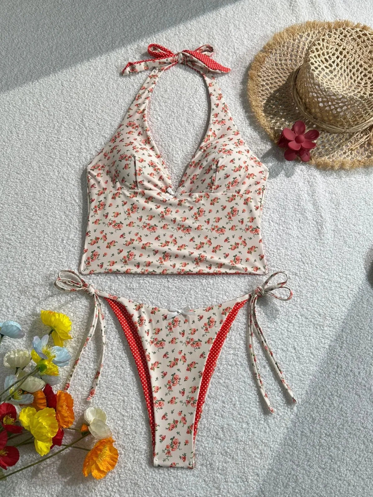 Halter Neck Wire-Free Two Piece Bikini