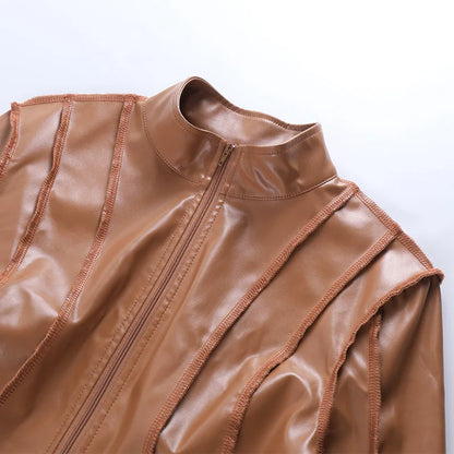 Urban Edge Faux Leather Crop Jacket