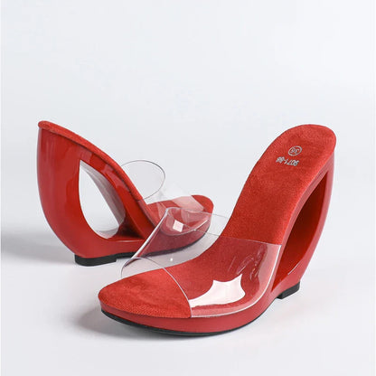 Transparent Open Toe Hollow Heels Sandals