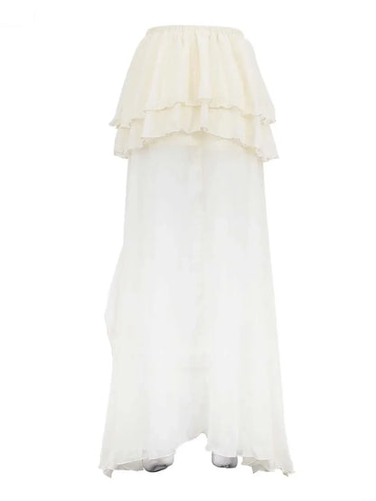 Elegant Thin Pleated Floor-Length Skirt