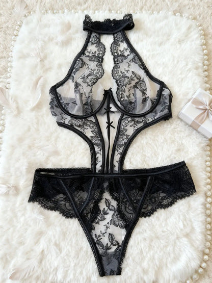 Floral Embroidery Coquettish Teddies
