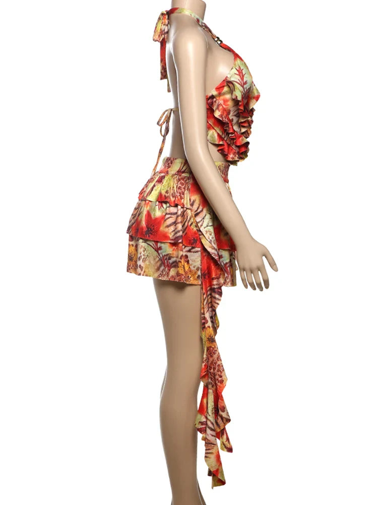 Golden Ember Mini Dress