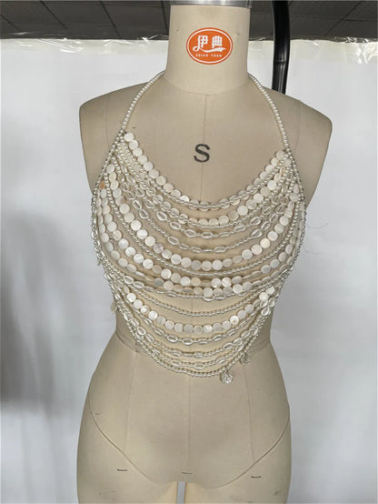 Layered Beaded Pearl Body Jewelry