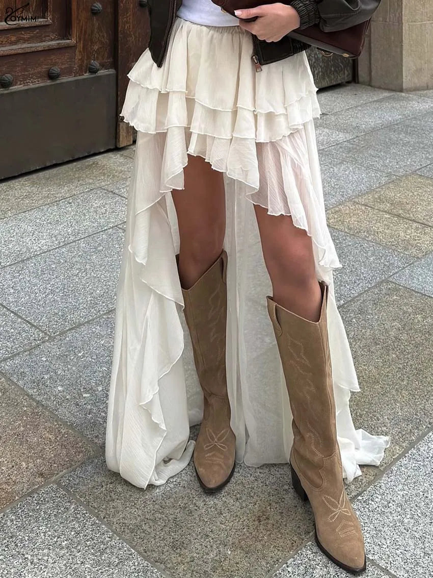 Elegant Thin Pleated Floor-Length Skirt