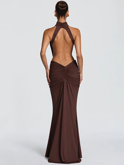 Backless Elegant Off-Shoulder Long Dress