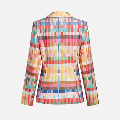 Multicolor Plaid Tailored Blazer