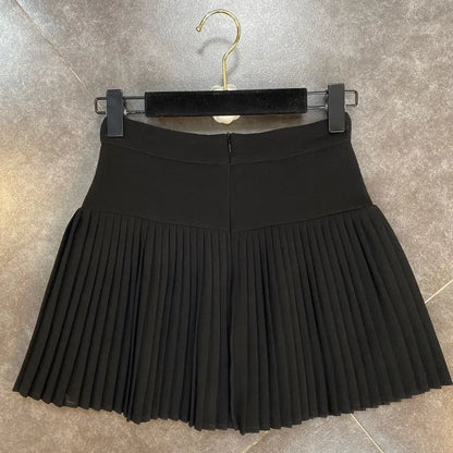 Flowy Pleated Ruffle Mini Skirt