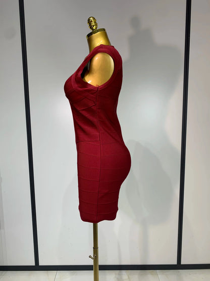 Deep V-neck Bodycon Mini Dress