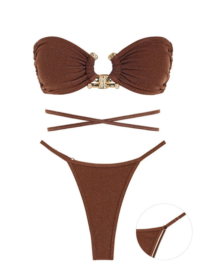 Trying Hard To Control Bandeau Two Piece
