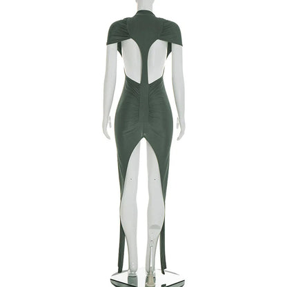 Sexy Hollow Out Ruched Mini Dress