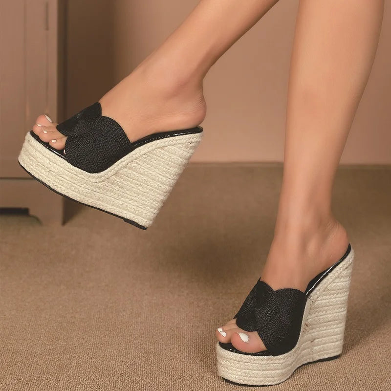 Digital Petals Wedges Sandals