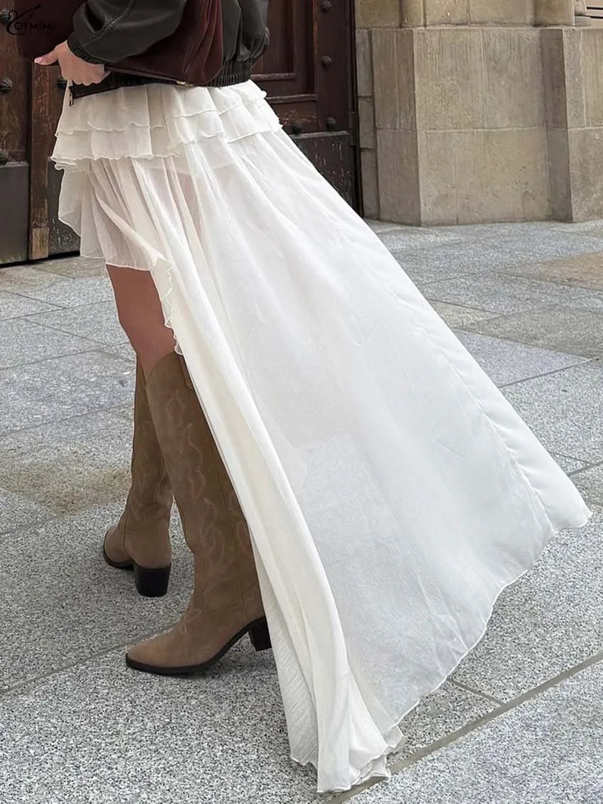 Elegant Thin Pleated Floor-Length Skirt