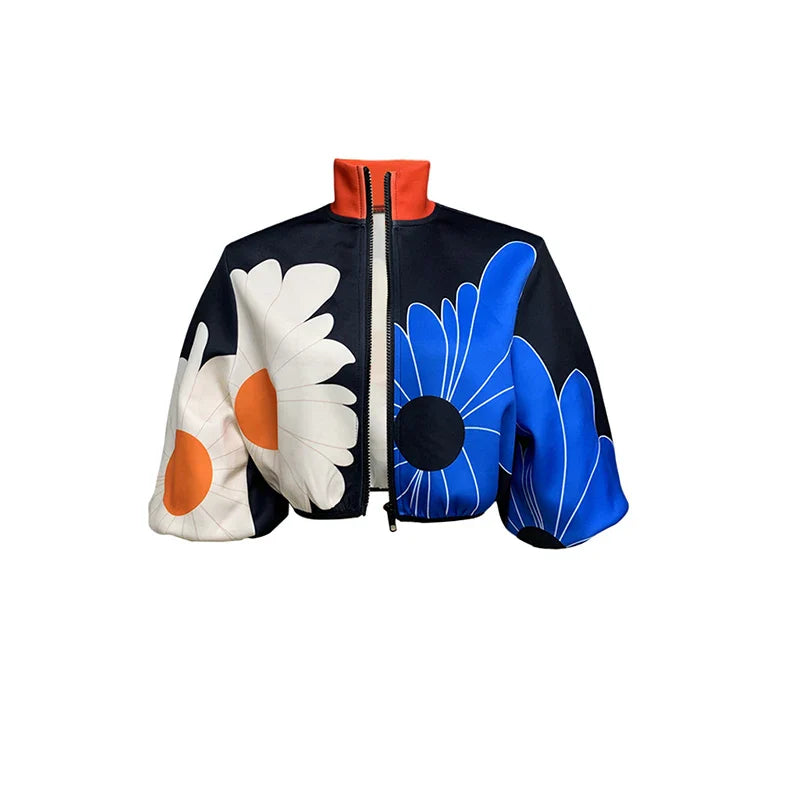 Modish Printed Zipper Jacket