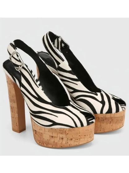 Transparent Upper Square Heels Sandals