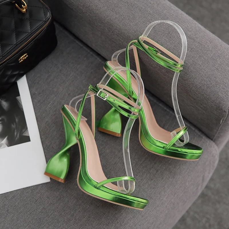 Blue Velvet Heels Sandals