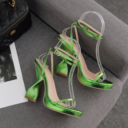 Blue Velvet Heels Sandals